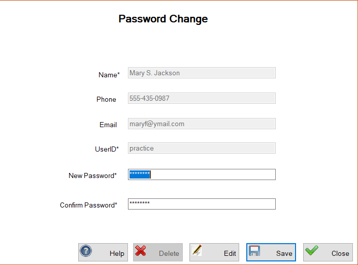Changing Your Password Personal Information